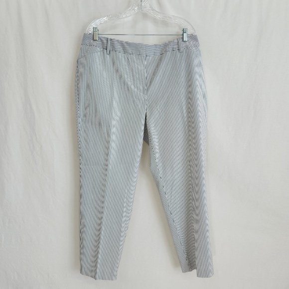 Talbots Pants - TALBOTS Hampshire Ankle Pants Navy/White Stripes Printed Size 16W New No Tags!